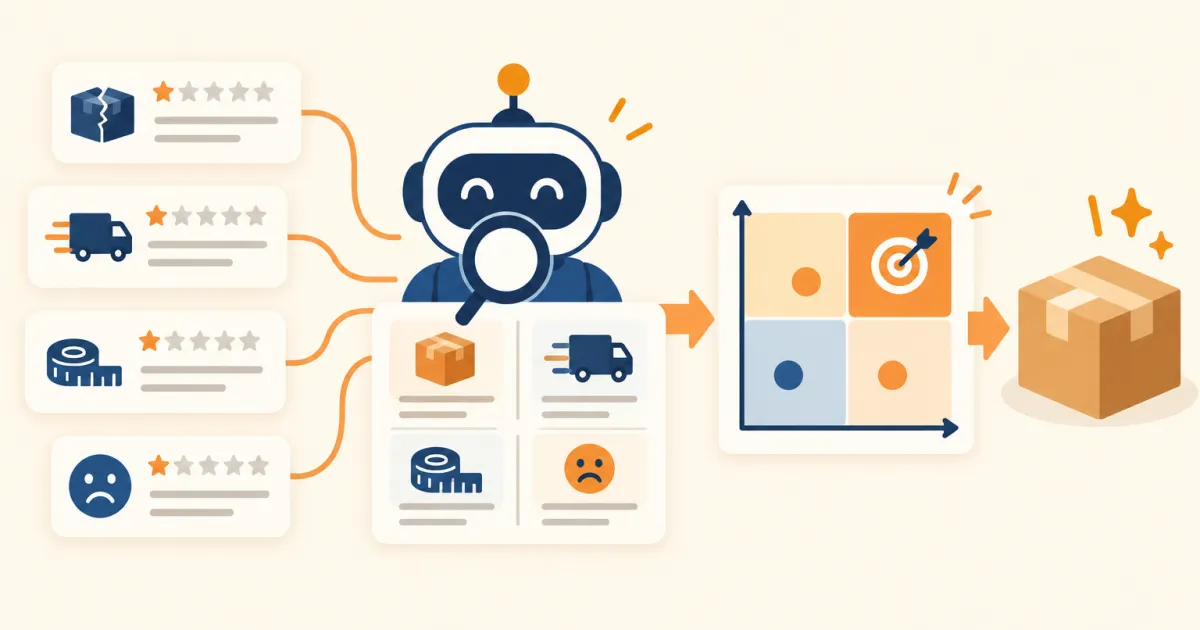 用 AI 做自家 listing 的亚马逊差评分析:差评根因聚类 + 产品改进优先级矩阵